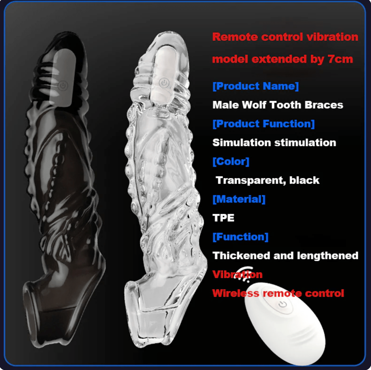 Bigger. Harder. Wilder. The Explosive Vibrating Wolf - Tooth Crystal Sleeve - Intimacare India