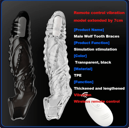 Bigger. Harder. Wilder. The Explosive Vibrating Wolf - Tooth Crystal Sleeve - Intimacare India