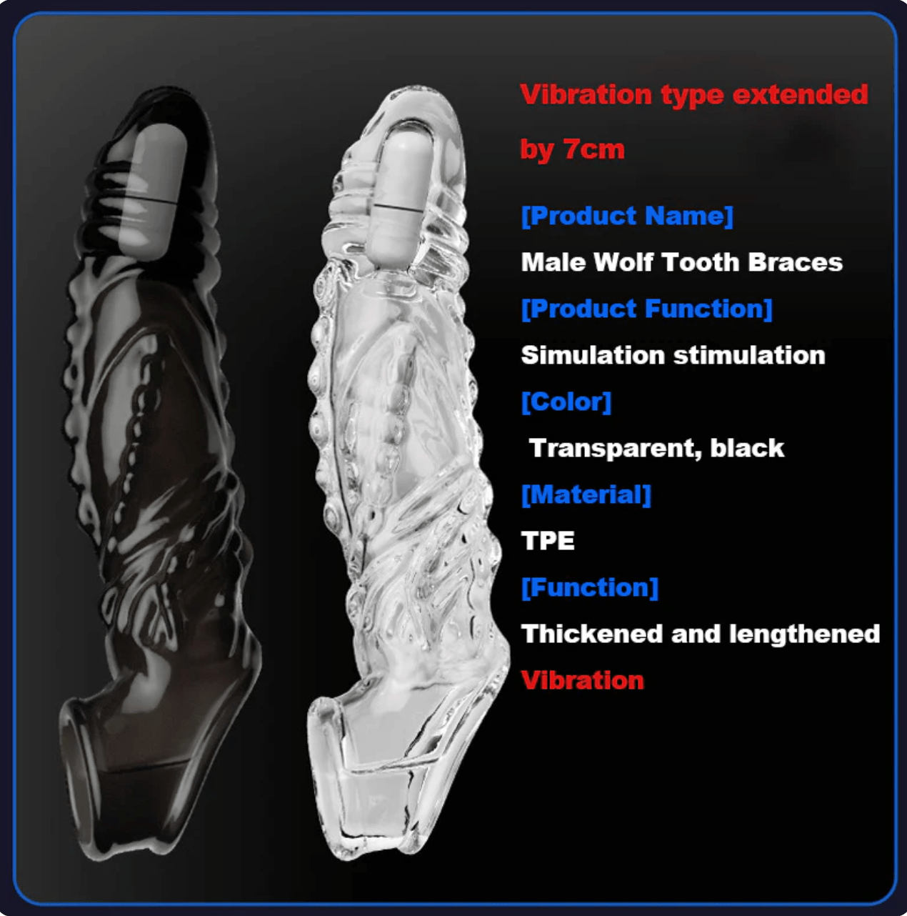 Bigger. Harder. Wilder. The Explosive Vibrating Wolf - Tooth Crystal Sleeve - Intimacare India
