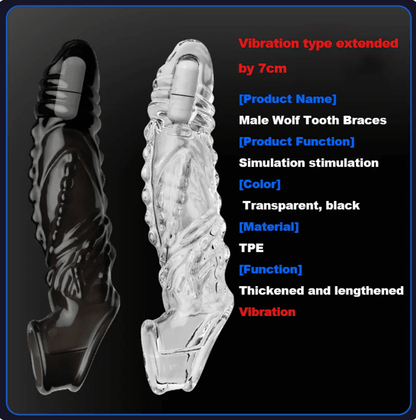 Bigger. Harder. Wilder. The Explosive Vibrating Wolf - Tooth Crystal Sleeve - Intimacare India