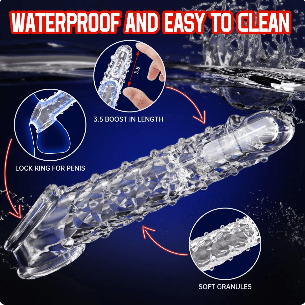 Bigger. Harder. Wilder. The Explosive Vibrating Wolf - Tooth Crystal Sleeve - Intimacare India