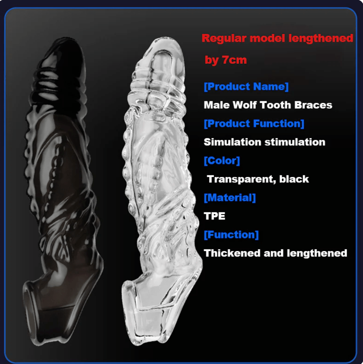 Bigger. Harder. Wilder. The Explosive Vibrating Wolf - Tooth Crystal Sleeve - Intimacare India