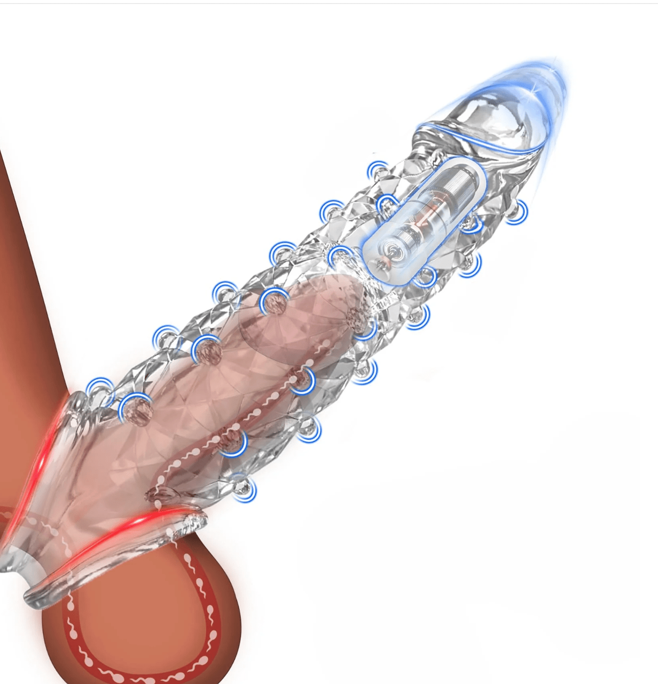 Bigger. Harder. Wilder. The Explosive Vibrating Wolf - Tooth Crystal Sleeve - Intimacare India