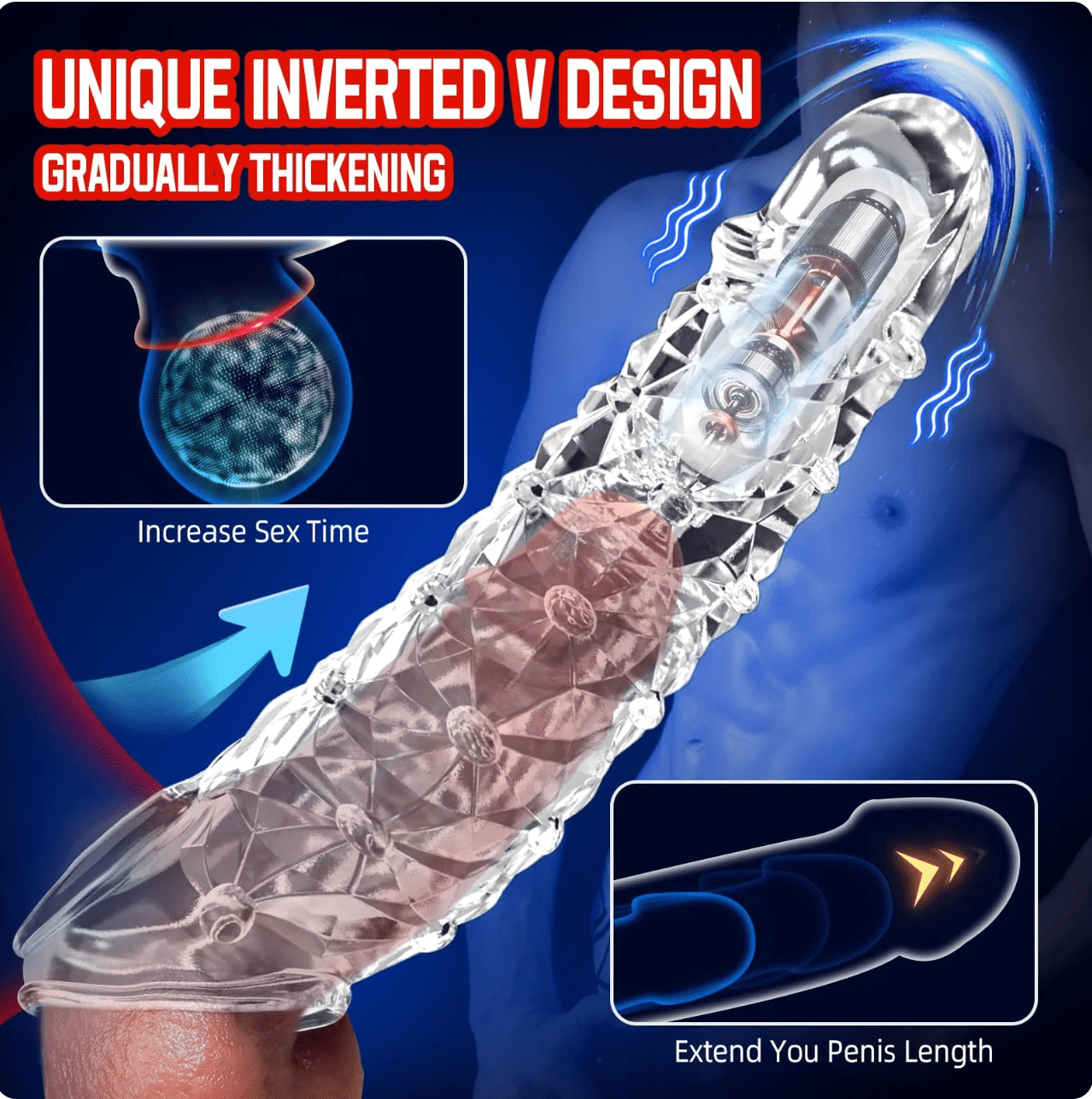 Bigger. Harder. Wilder. The Explosive Vibrating Wolf - Tooth Crystal Sleeve - Intimacare India